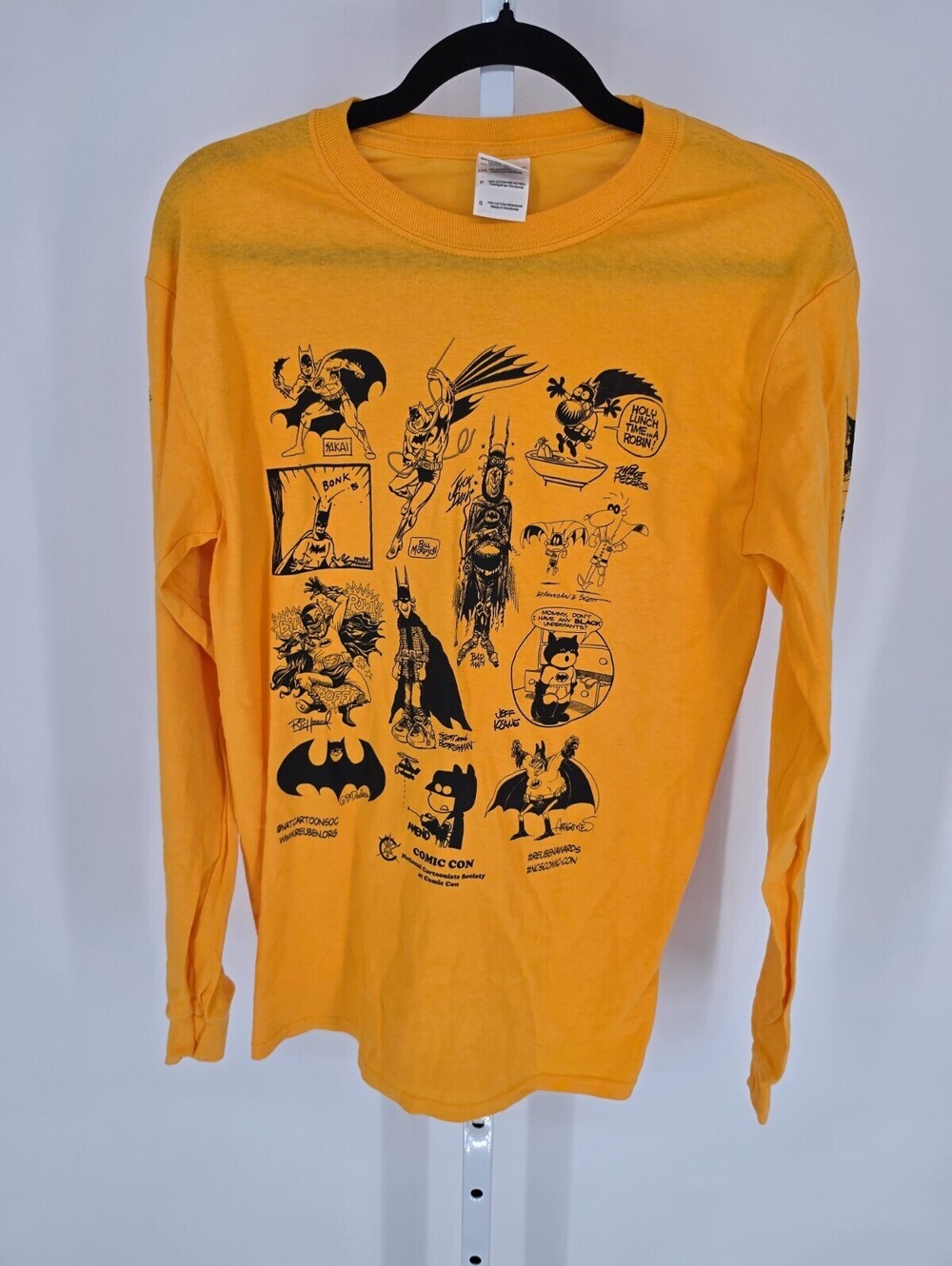 Comic Con Mens Sz S Long Sleeve T Shirt National Cartoonist Society Gold Black
